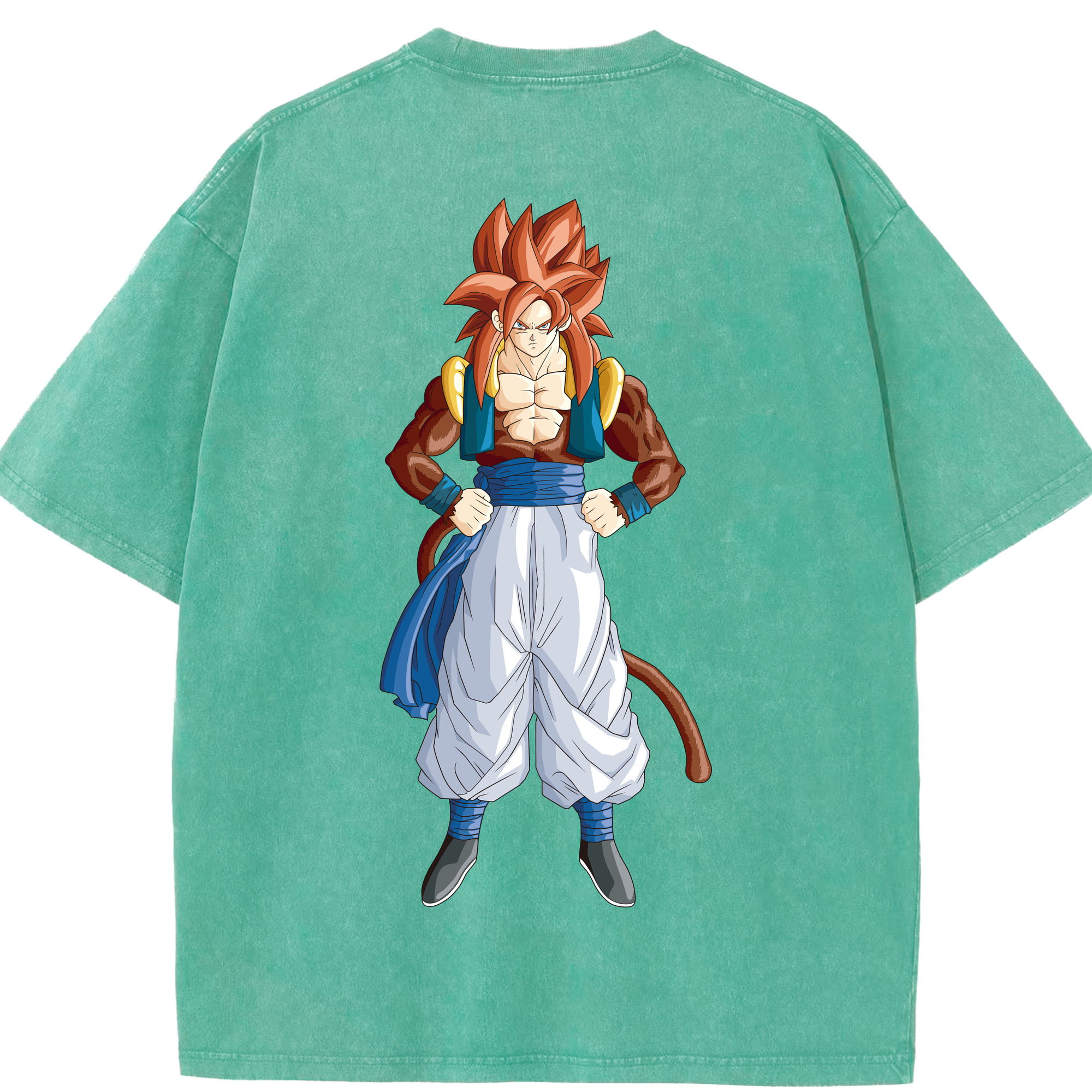 （画像用） ドラゴンボール 孫悟空（そん ごくう）Son Goku カカロット DRAGON BALL Kakarotto 綿100% ヴィンテージ風 半袖Tシャツ（背面プリント）